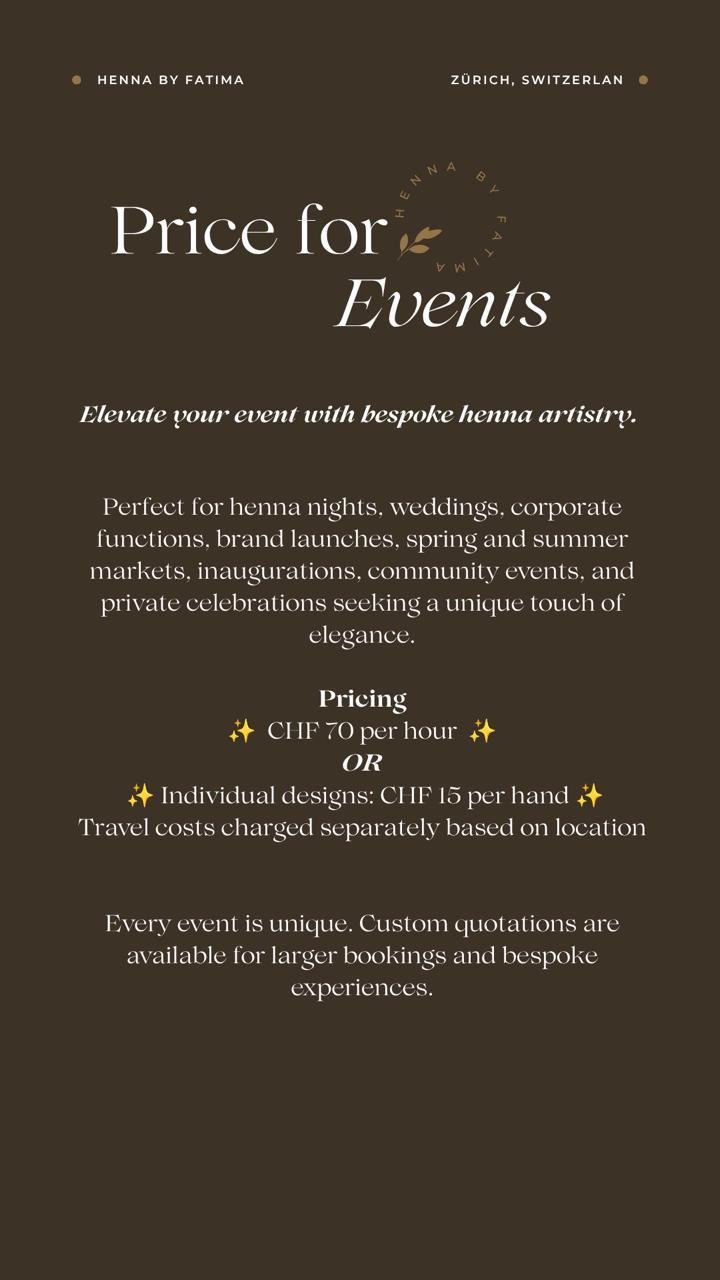 Events pricing
